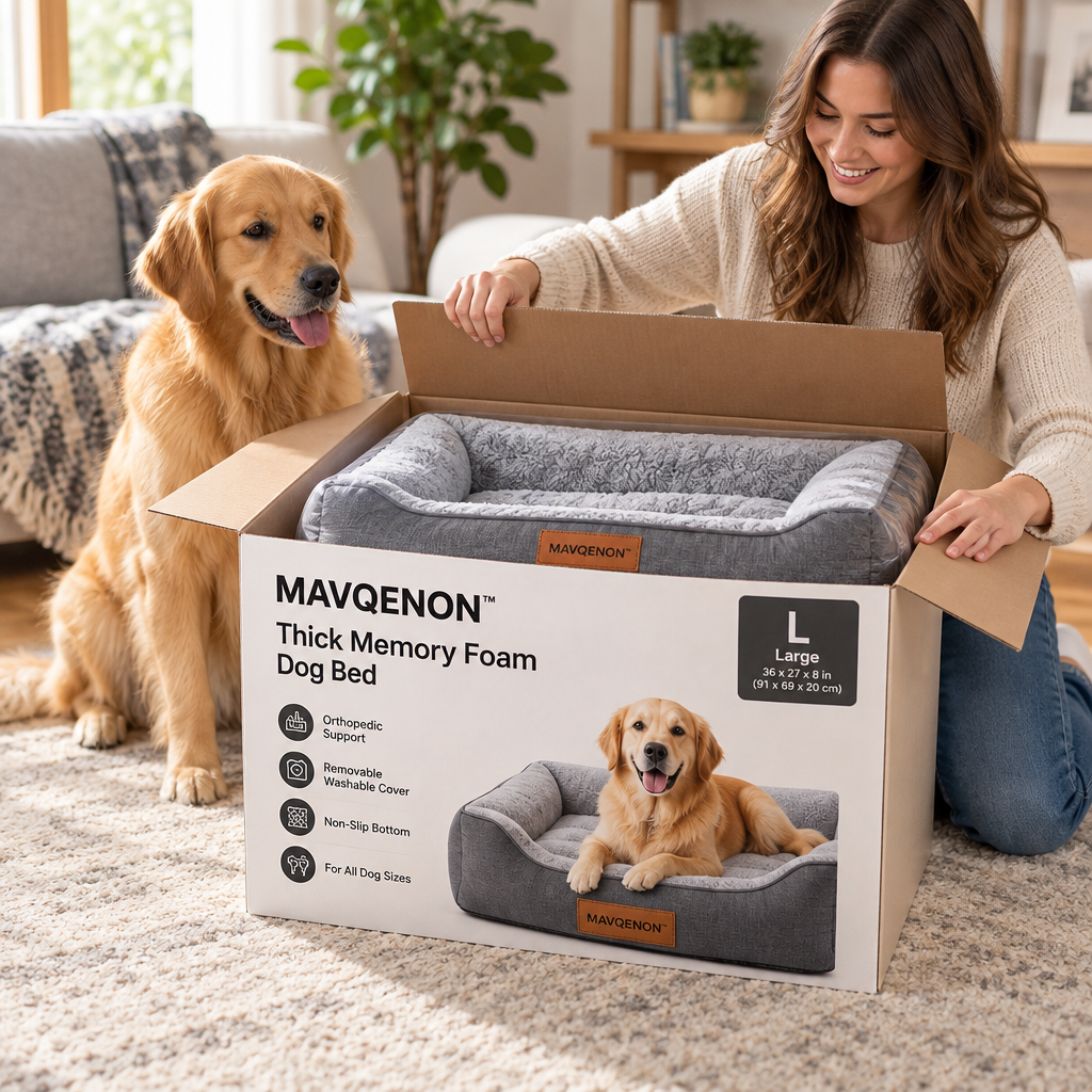 MAVQENON™ Thick Memory Foam Dog Bed image 4