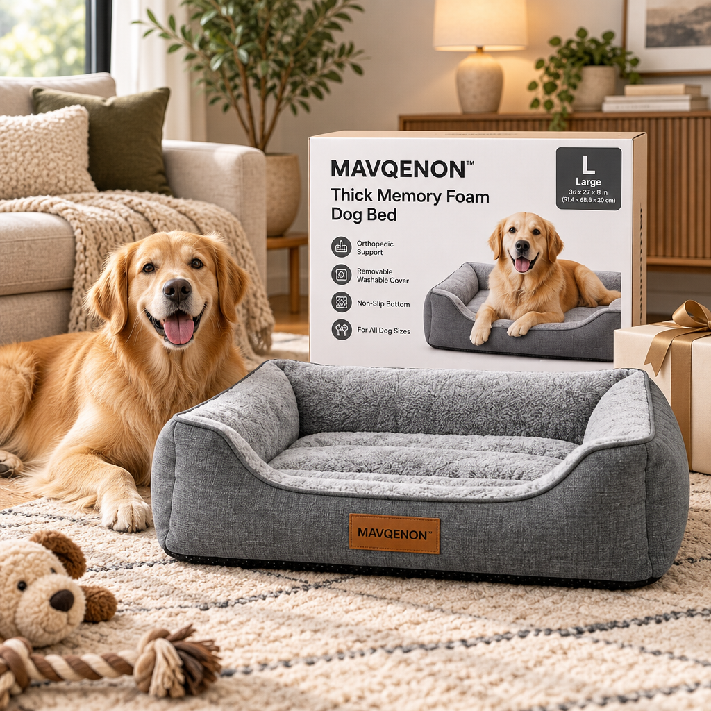 MAVQENON™ Thick Memory Foam Dog Bed image 5