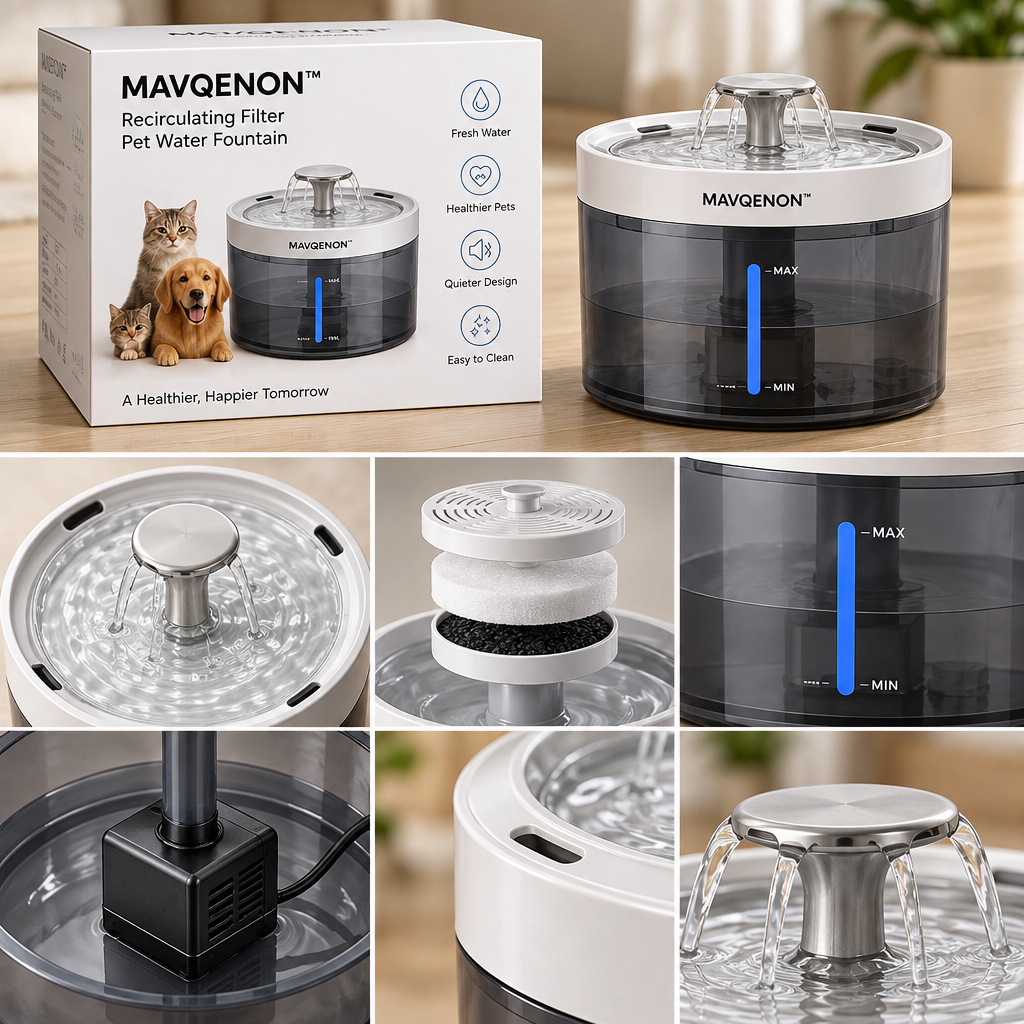 MAVQENON™ Recirculating Filter Pet Water Fountain image 3