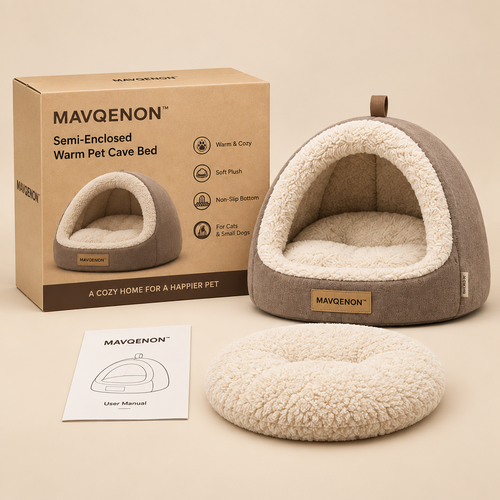 MAVQENON™ Semi-Enclosed Warm Pet Cave Bed primary image