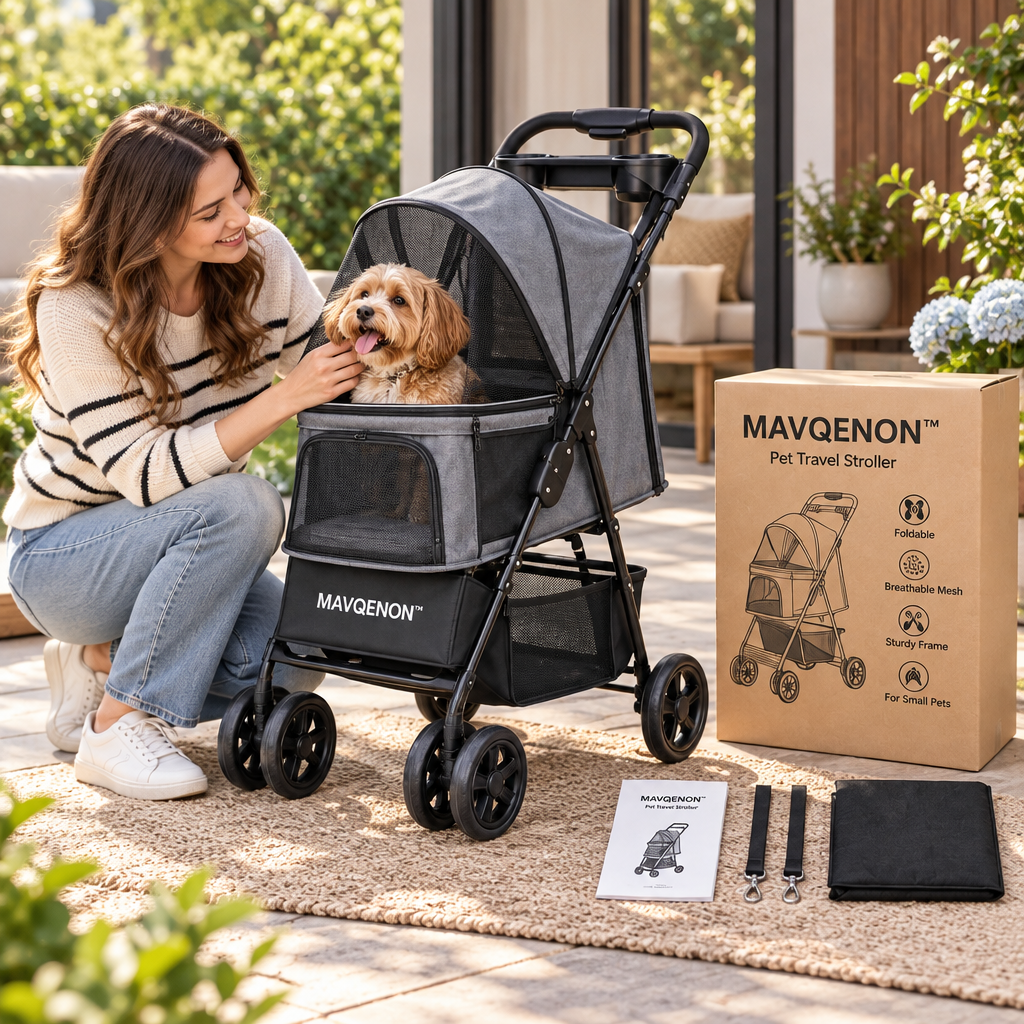 MAVQENON™ Foldable Pet Travel Stroller image 5
