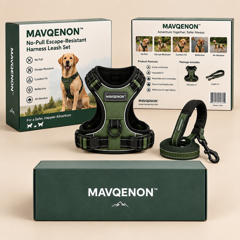 MAVQENON™ No-Pull Escape-Resistant Harness Leash Set primary image