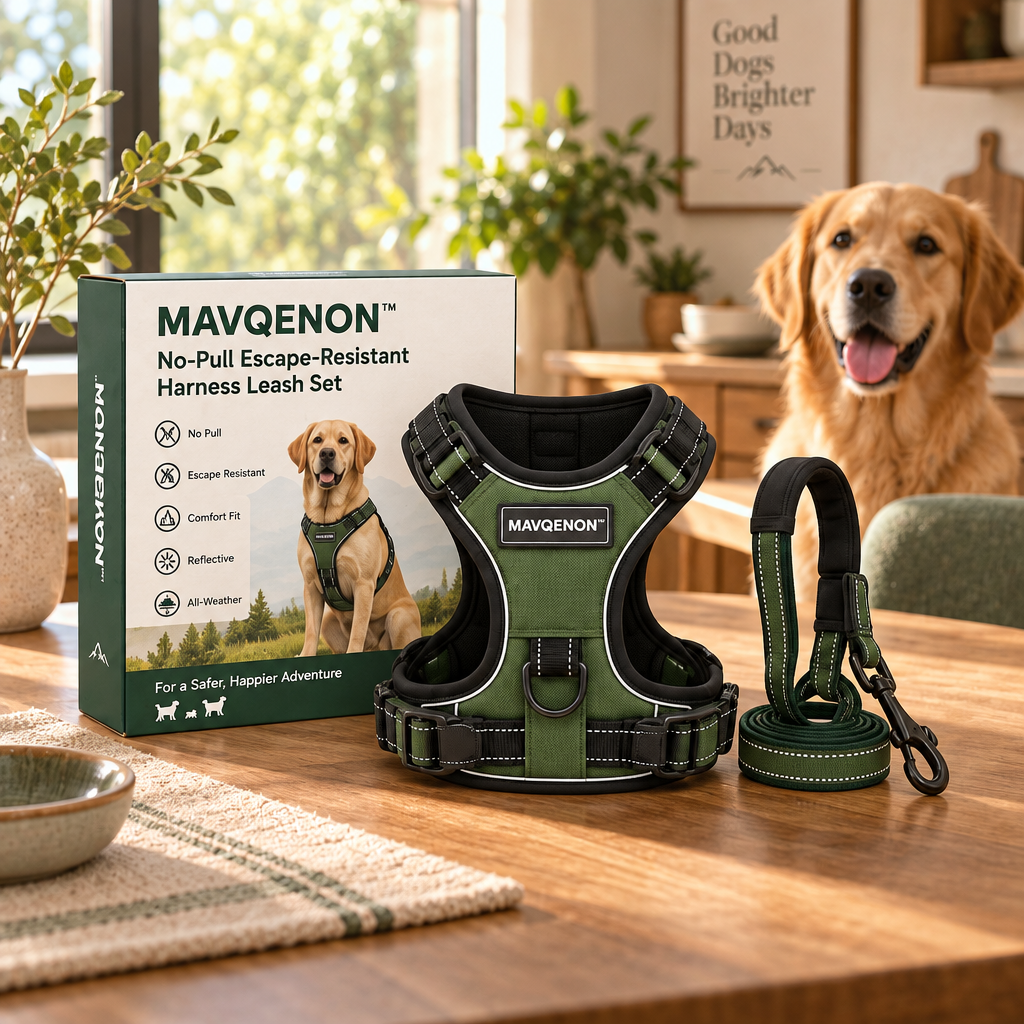 MAVQENON™ No-Pull Escape-Resistant Harness Leash Set image 2