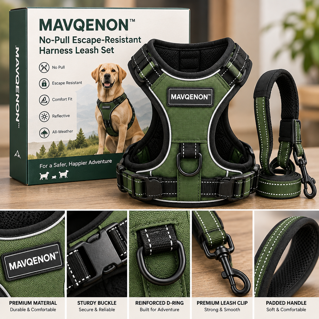 MAVQENON™ No-Pull Escape-Resistant Harness Leash Set image 3